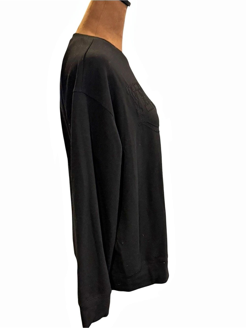 Embroidered Yee Haw Sweatshirt Crewneck Longhorn Black On Black Small Relaxed - Picture 8 of 16